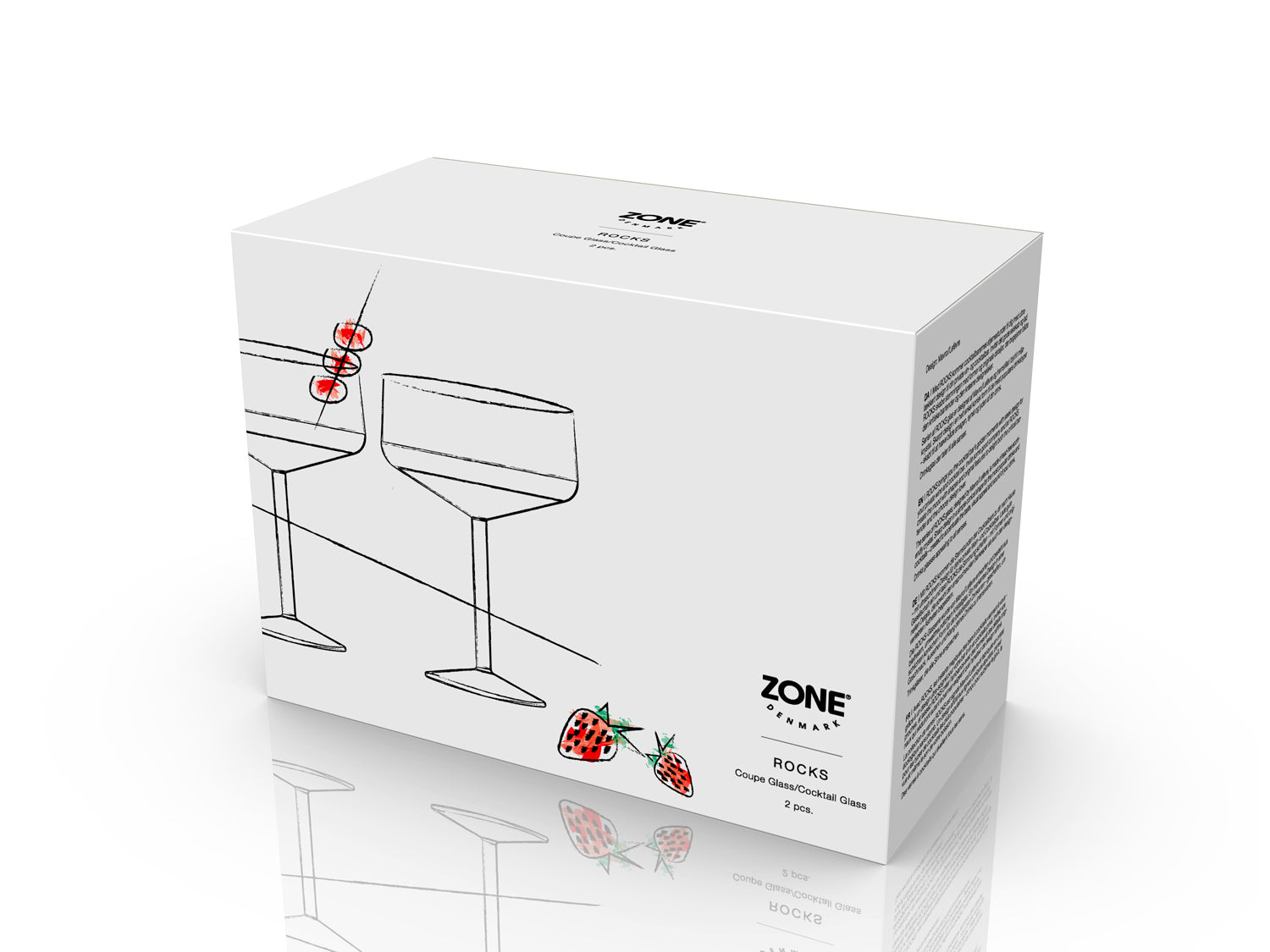 Set de 2 coupes ROCKS en cristal sans plomb Transparent Zone Denmark - Mathon - 3