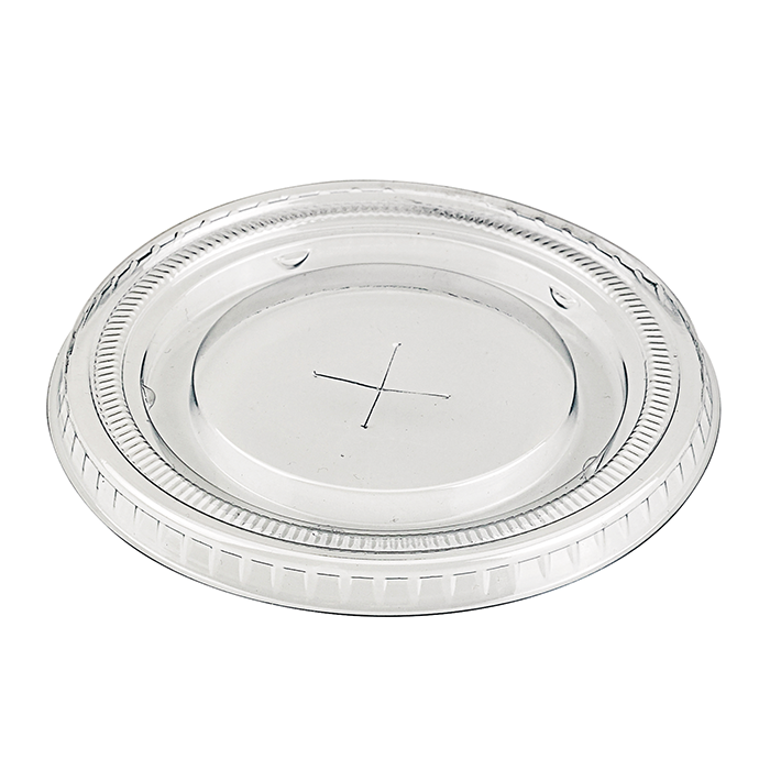 100Pcs - Couvercle PLA plat transparent avec croisillon FirstPack - Mathon - 1