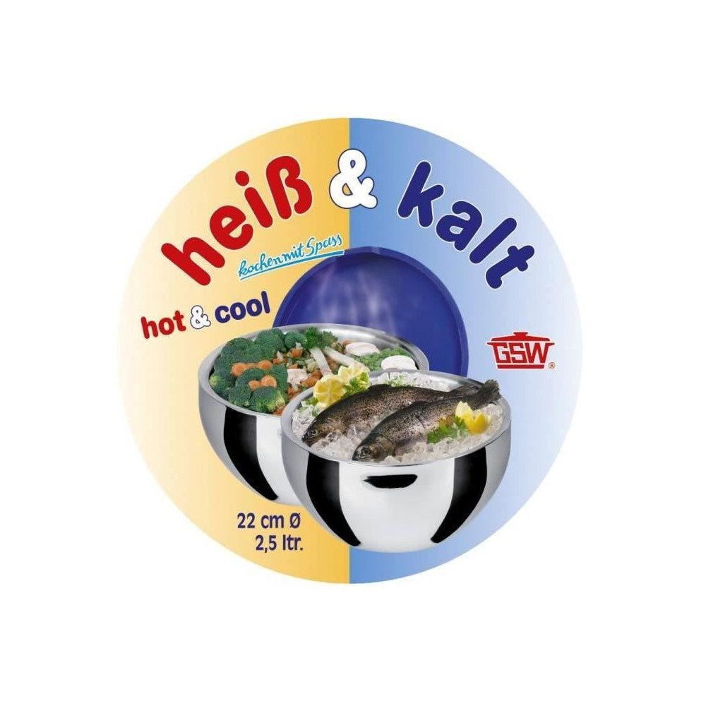 Saladier Isotherme - Gsw - 30 Cm - Acier Inoxydable - 5,50 L - Couvercle étanche - Double Paroi GSW - Mathon - 6