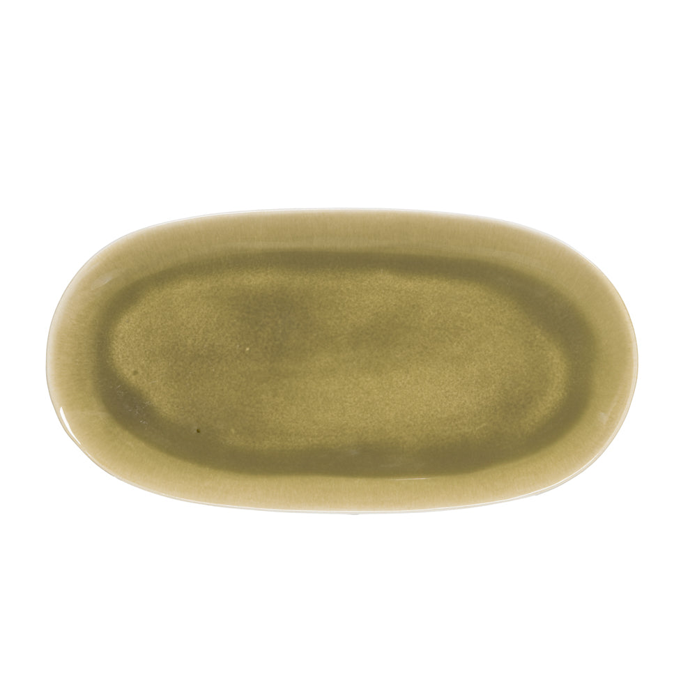 Plat ovale Oslo jaune 38x19 cm Table passion - Mathon - 1
