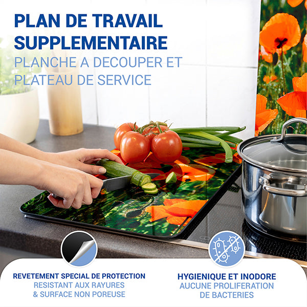 Set 2 couvre-plaques protection motifs Coquelicot Wenko by Maximex - Mathon - 5