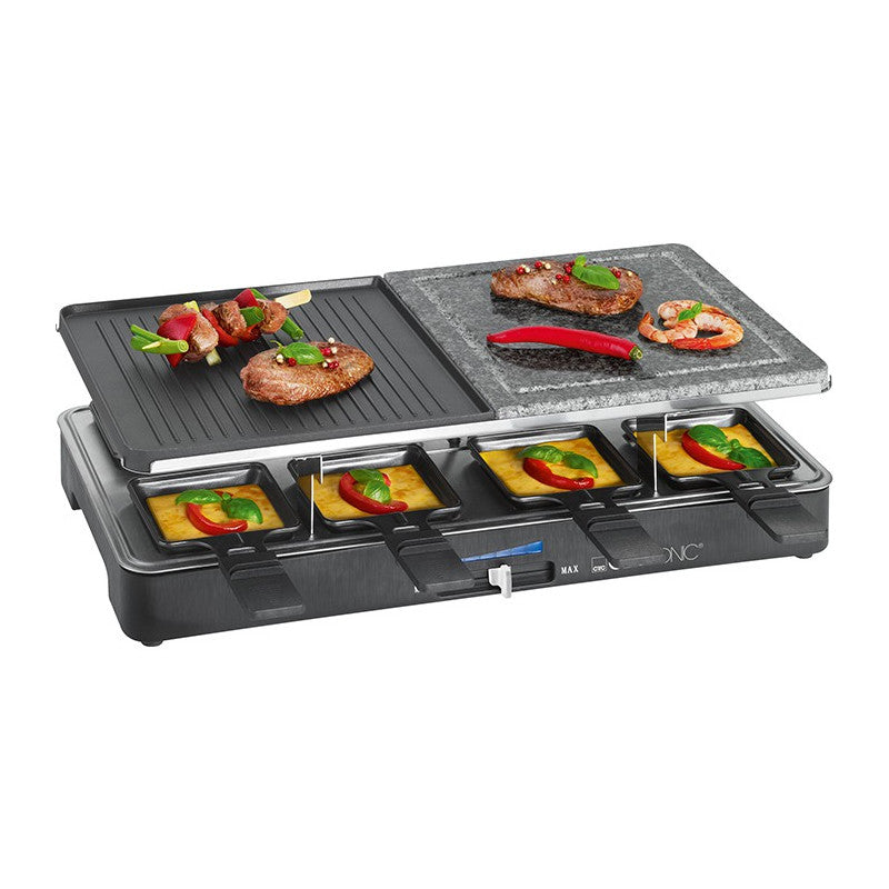Raclette gril 2en1 8 personnes Clatronic RG 3518 Noir Clatronic - Mathon - 1