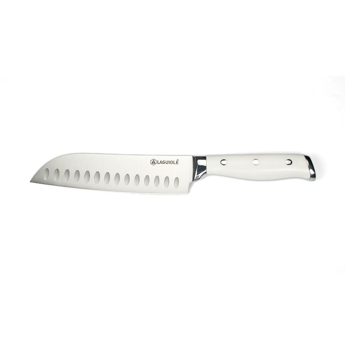 Couteau santoku blanc 32cm - "Elégance" Laguiole Cuisson - Mathon - 1