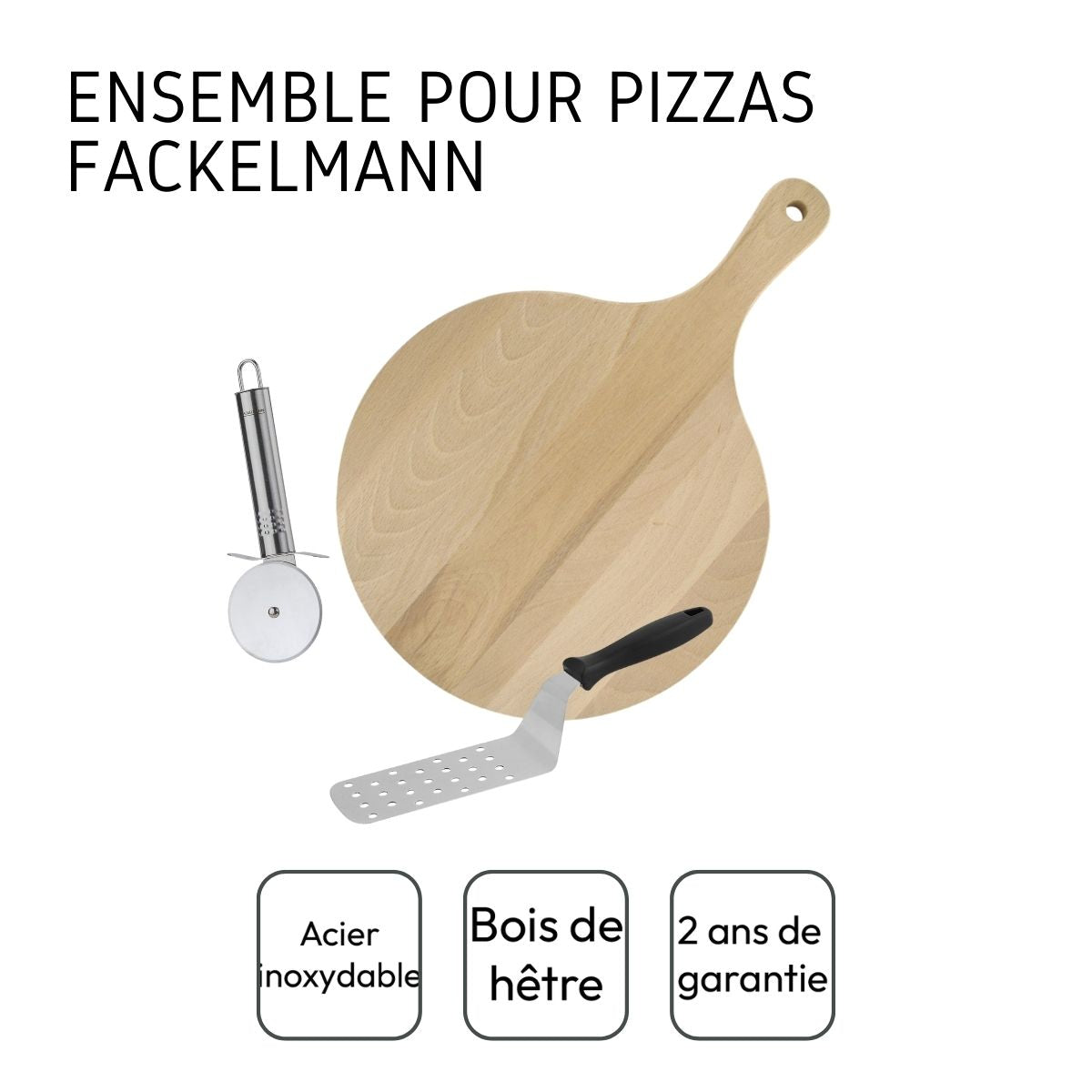 Ensemble de 3 ustensiles pour pizzas Fackelmann - Mathon - 4