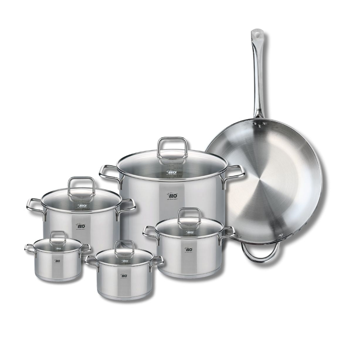 Set de 1 Poêle de cuisson 32 cm et 5 faitouts 12, 14, 16, 20 et 26 cm  Profi Citrin Elo - Mathon - 1