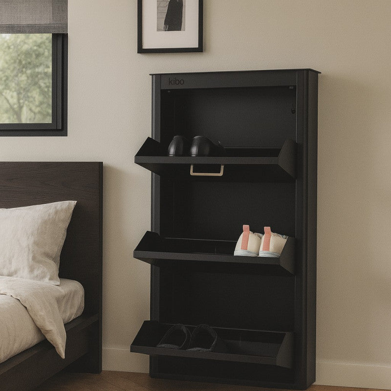 Meuble à chaussures KIBO 3 Compartiments, Noir Don Hierro - Mathon - 5