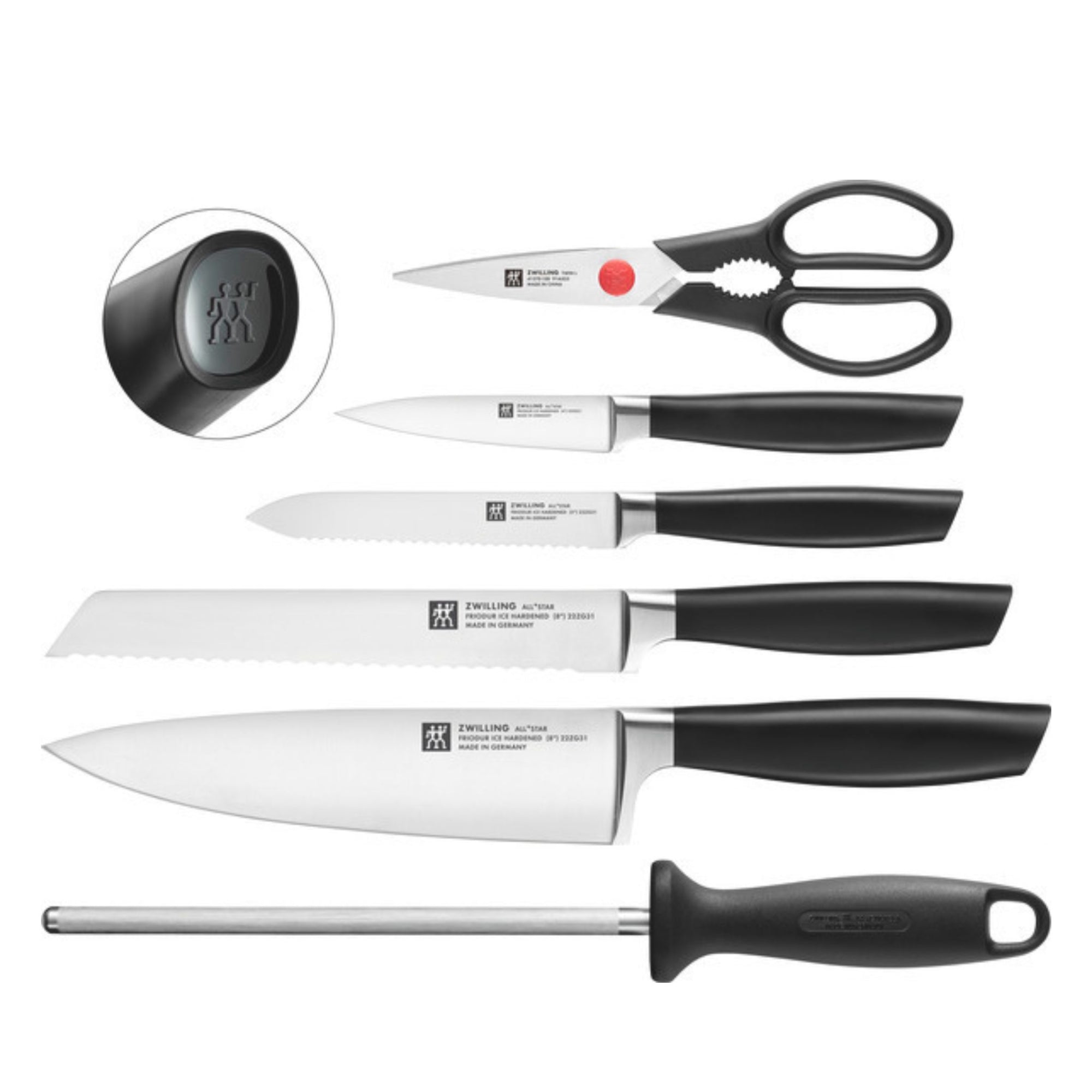 7-pcs, Bloc de couteaux, Noir mat Zwilling - Mathon - 3