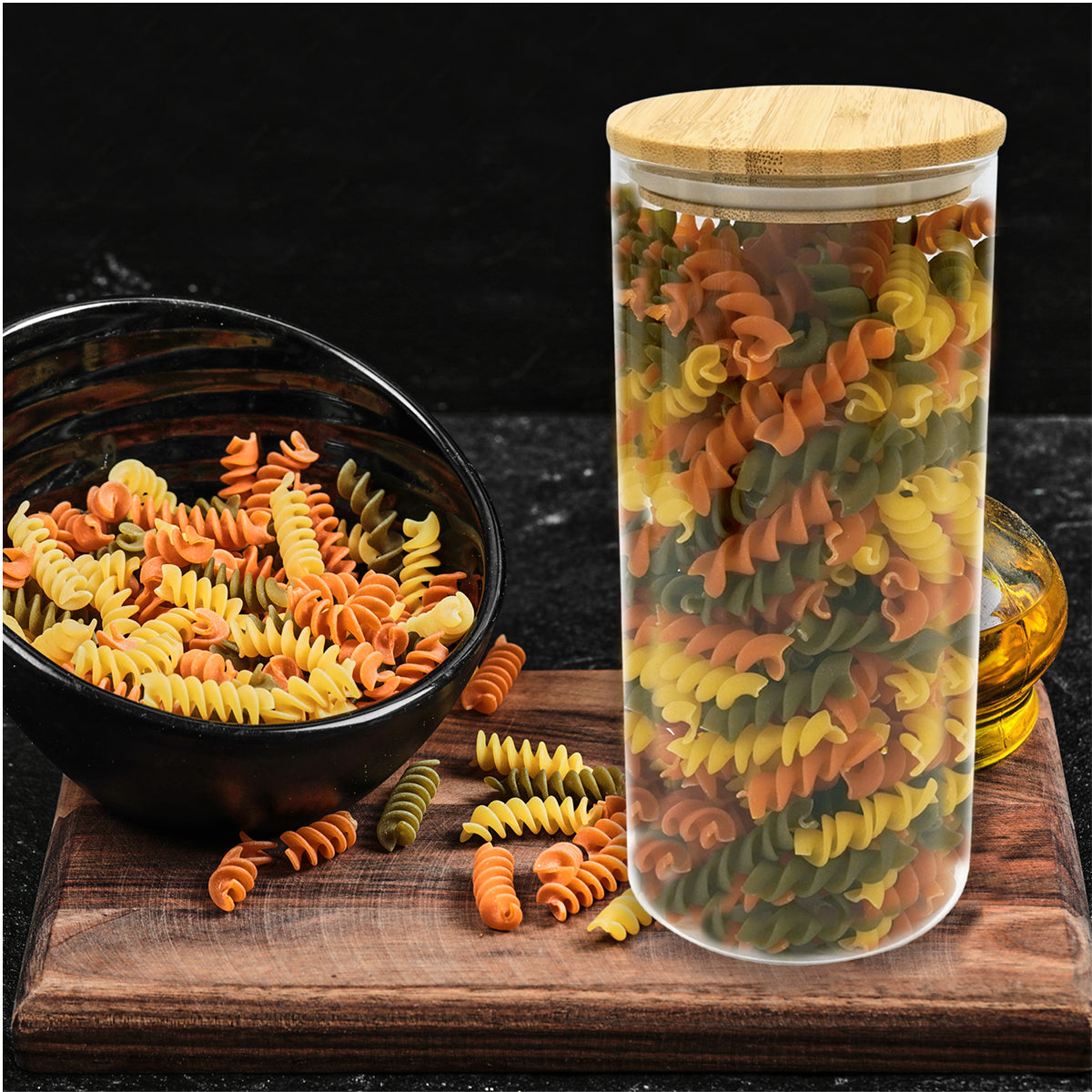 Set de 4 boîtes de conservation en verre avec couvercle en Bambou  Nature Fackelmann - Mathon - 8