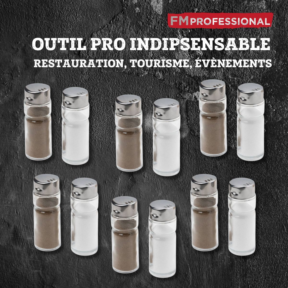 Lot de 12 salières/poivrières FM Professional - Mathon - 7