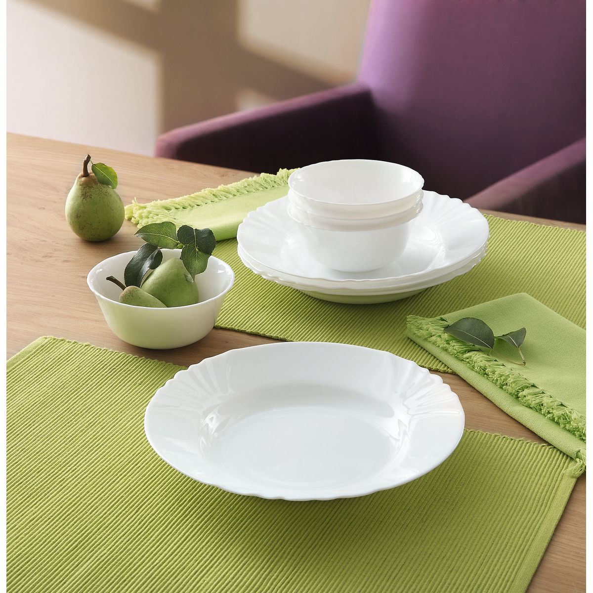 Assiette creuse blanche 22.5 cm Cadix Luminarc - Mathon - 2