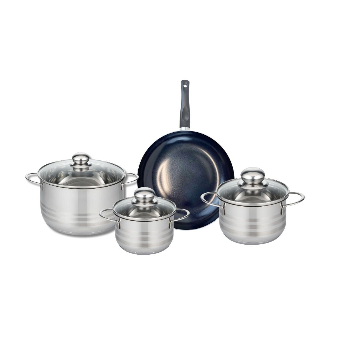 Ensemble de 1 Poêle de cuisson 24 cm et 3 faitouts 14, 16 et 20 cm  Prima Brillant Elo - Mathon - 1
