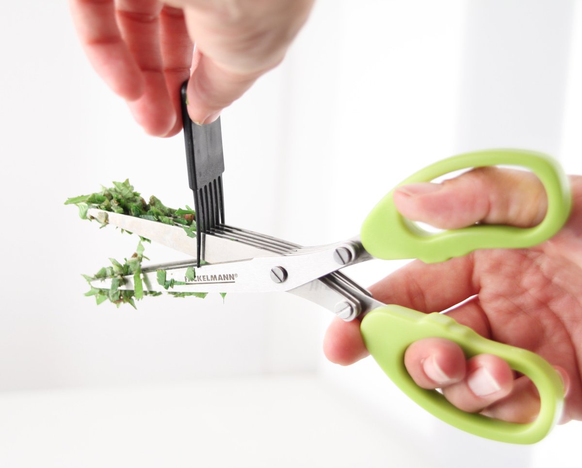 Ciseaux pour herbes aromatiques avec brosse de nettoyage  Basic Fackelmann - Mathon - 3