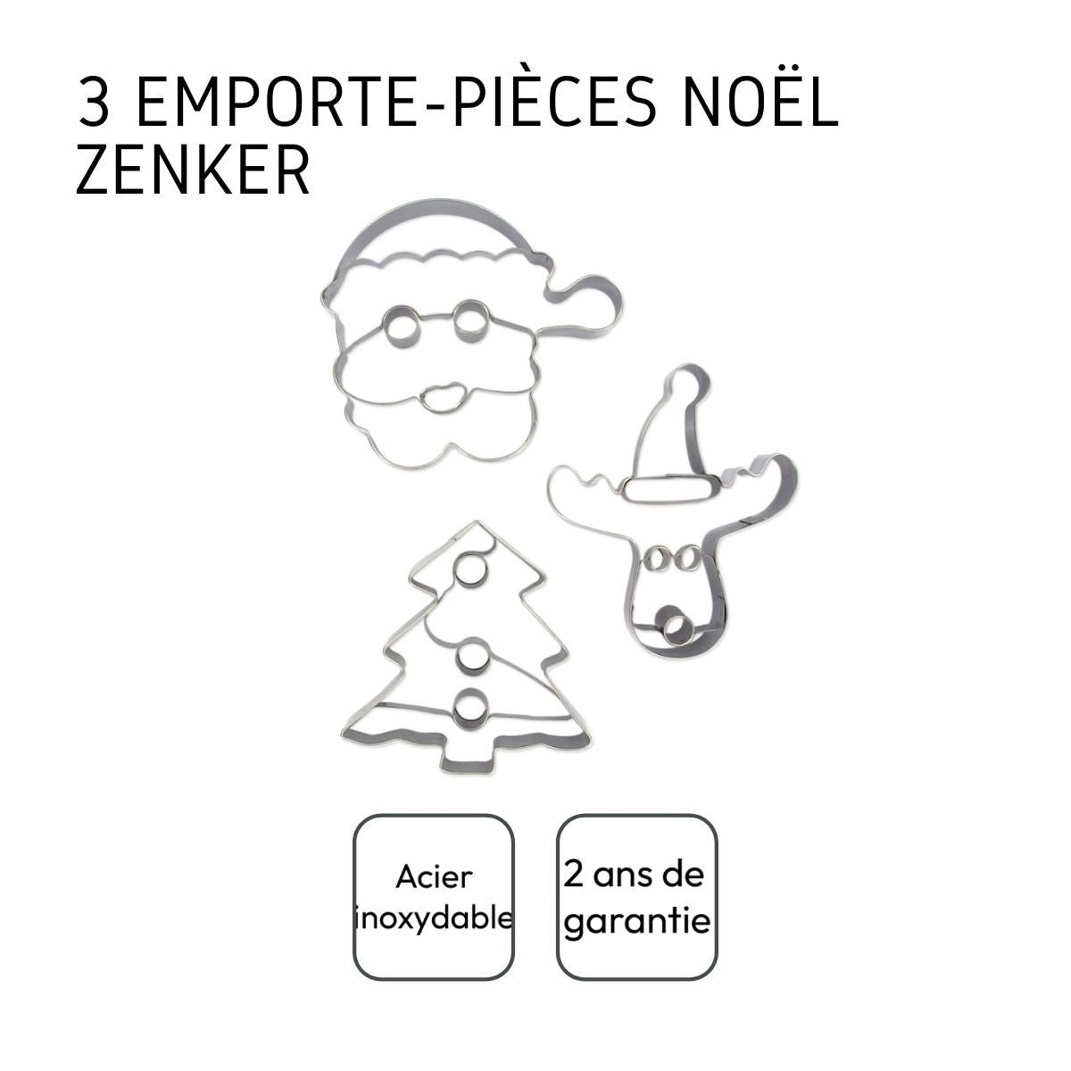 Set de 3 emporte-pièces de Noël Zenker Emporte-pièces Zenker - Mathon - 4