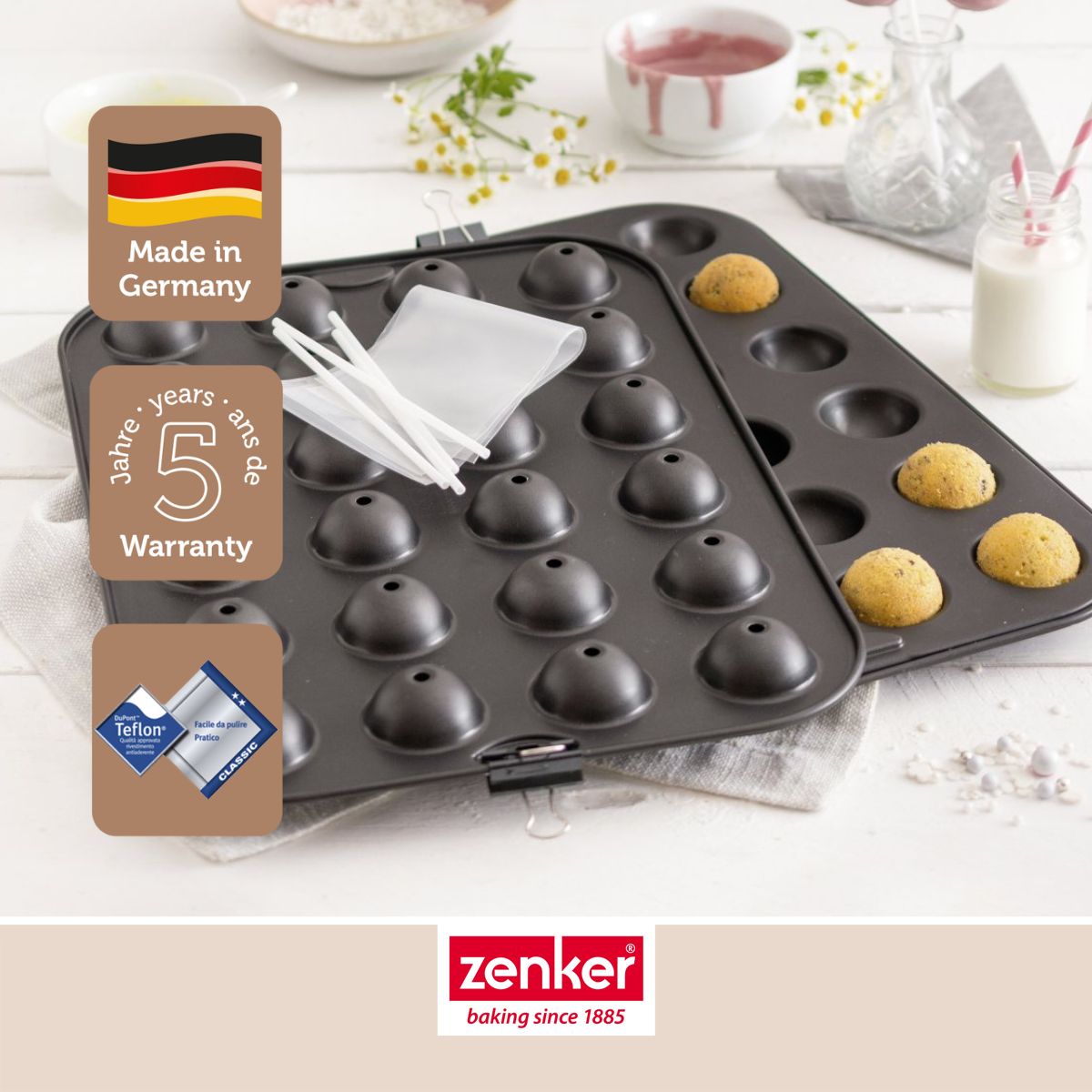 Set moule cake pop bâtonnets et sachets transparents 38 x 26 cm Zenker Special Creative Zenker - Mathon - 2