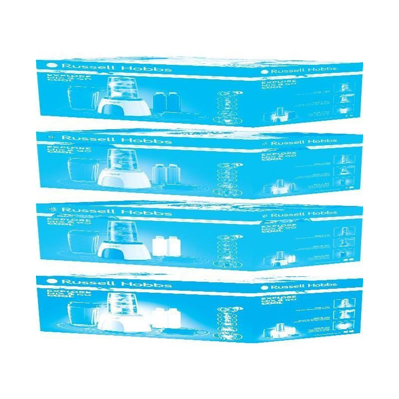 25160-56 Mixeur Blender Nomade 300w Mix & Go, 2 Bouteilles 600ml, 2 Couvercles Transport, 2 Tubes Rafraîchissants Russell Hobbs - Mathon - 2