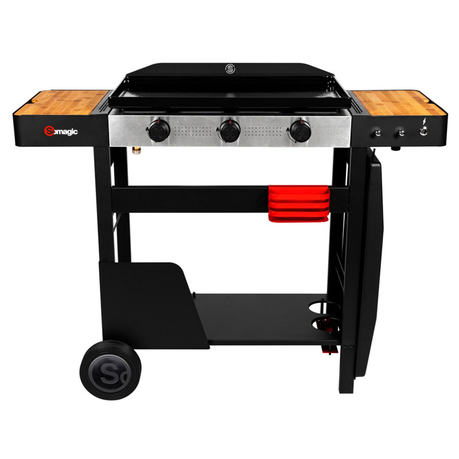 Plancha au gaz avec chariot SOLIA 350 3 brûleurs 6,45kW Somagic - Mathon - 4