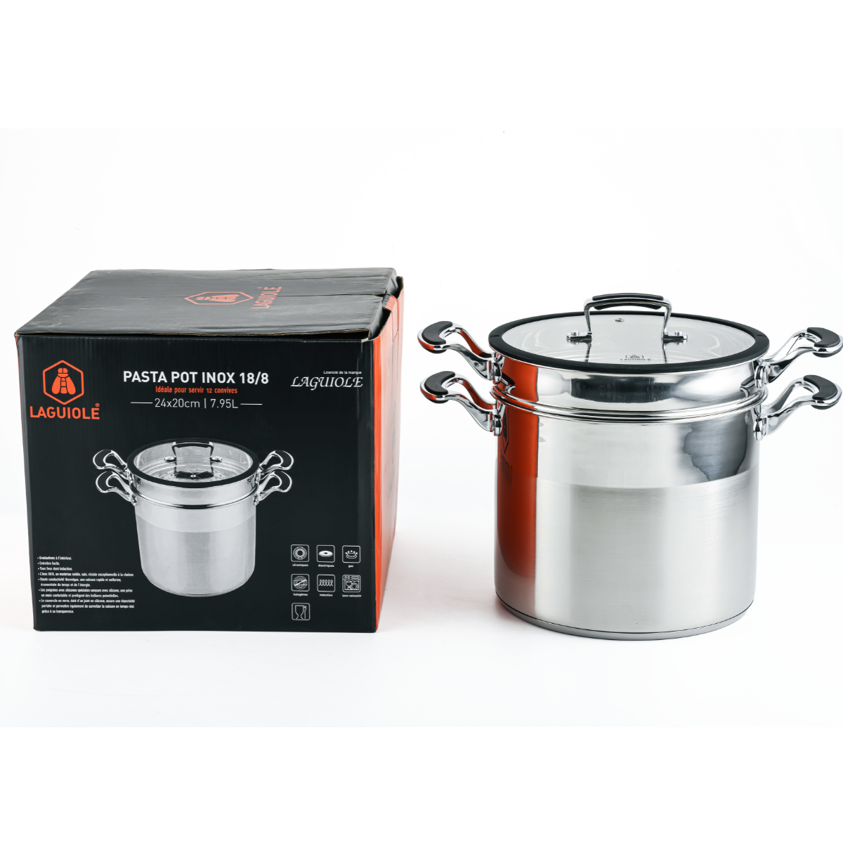 Cuit-pâtes inox 24cm multifonctions Laguiole Cuisson - Mathon - 4