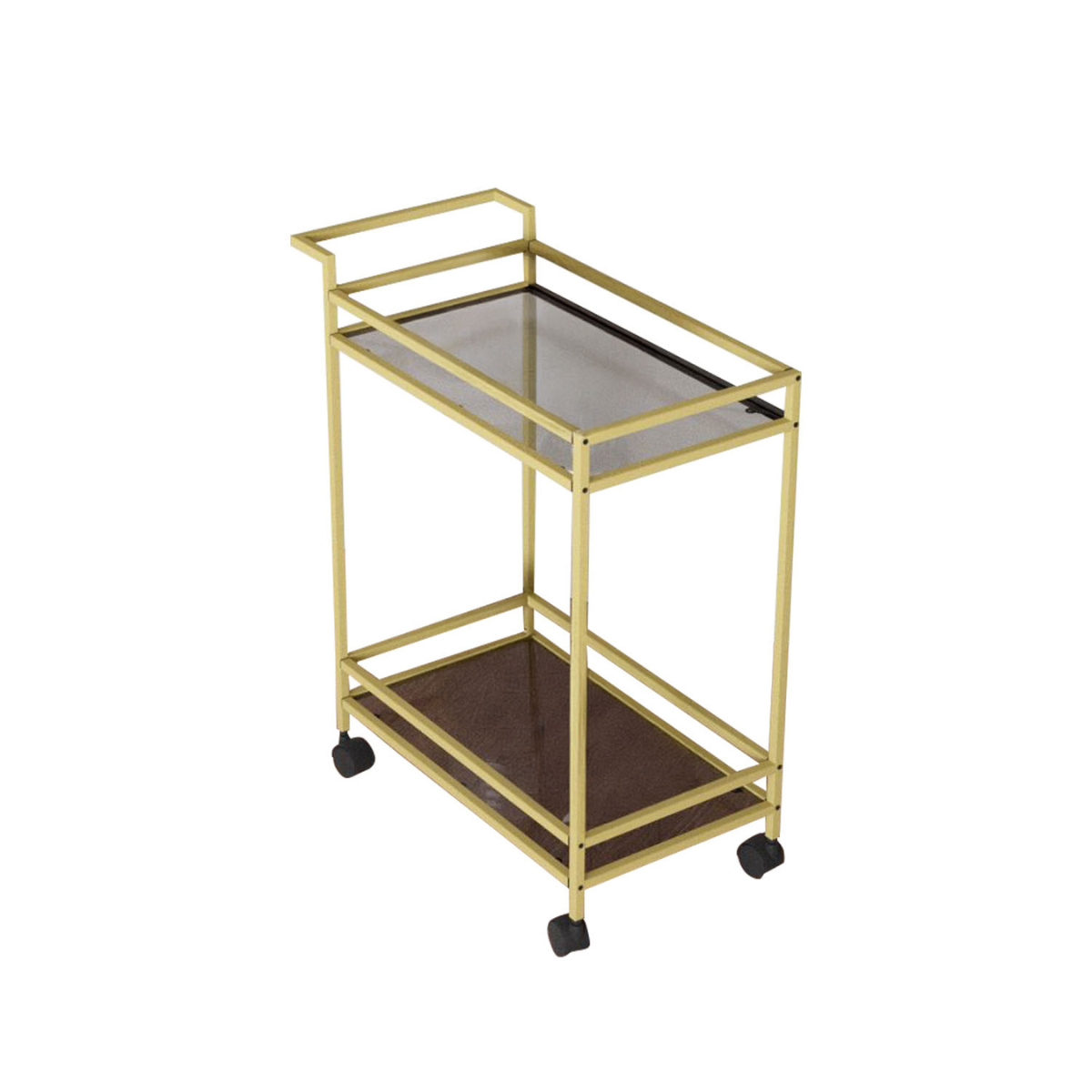 Desserte en Métal doré et verre H80 cm - VORTEX Calicosy - Mathon - 1