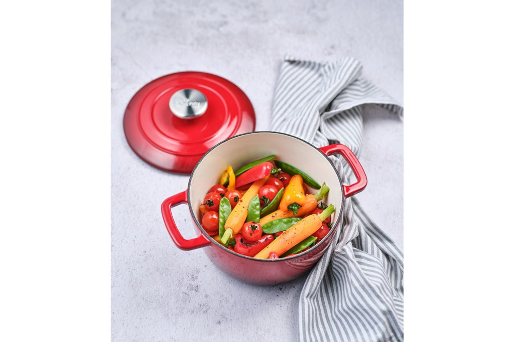 Cocotte en Fonte émaillée, FONTESTIC, Rouge, D20 cm Cosy & Trendy - Mathon - 3