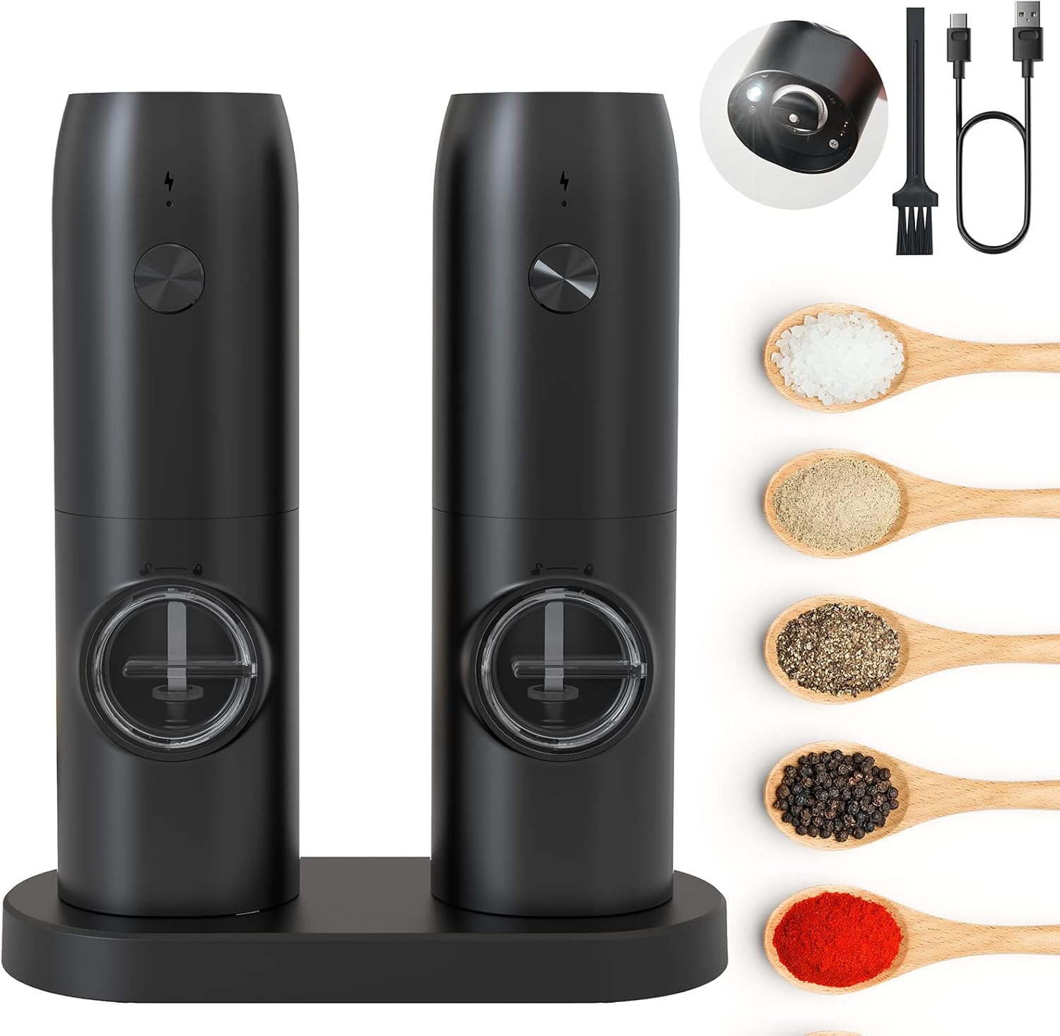 Moulins Sel Poivre Automatique avec Lumière LED Blanche Vendos85 - Mathon