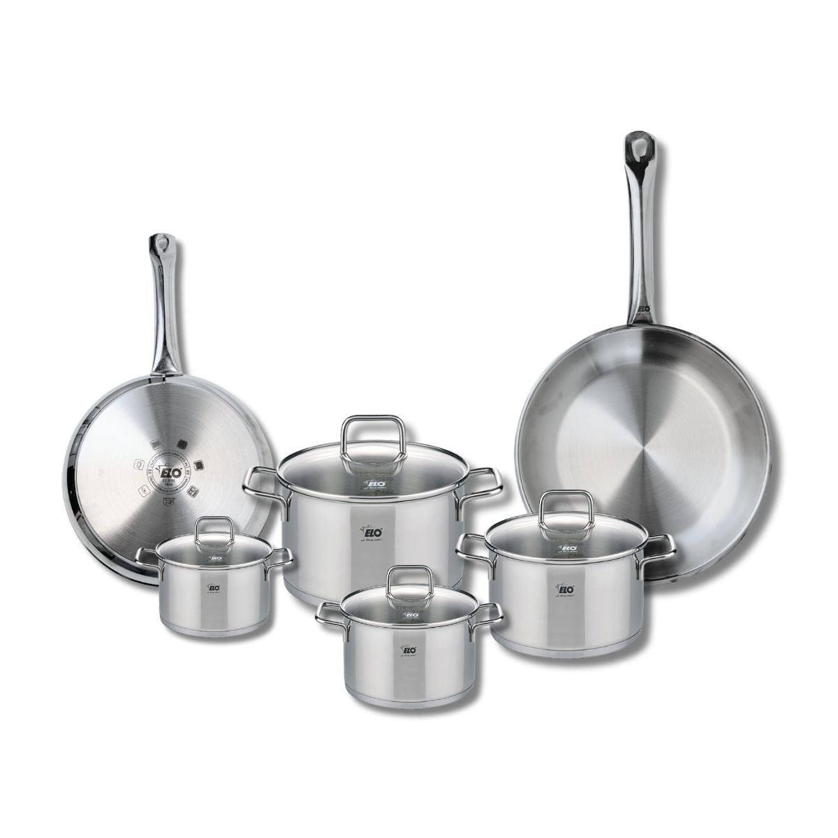 Ensemble de 2 Poêles de cuisson 24 et 28 cm et 4 faitouts 12, 14, 16 et 20 cm  Profi Citrin Elo - Mathon - 1