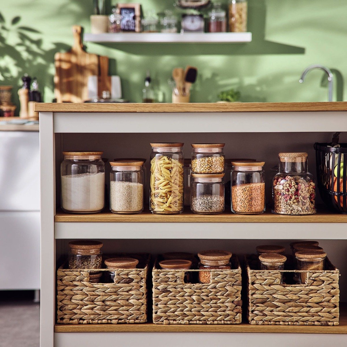 Lot de 2 pots de conservation Pure Jar Wood- Luminarc - En verre avec couvercle en bois - 1L + 0,5L Luminarc - Mathon - 5