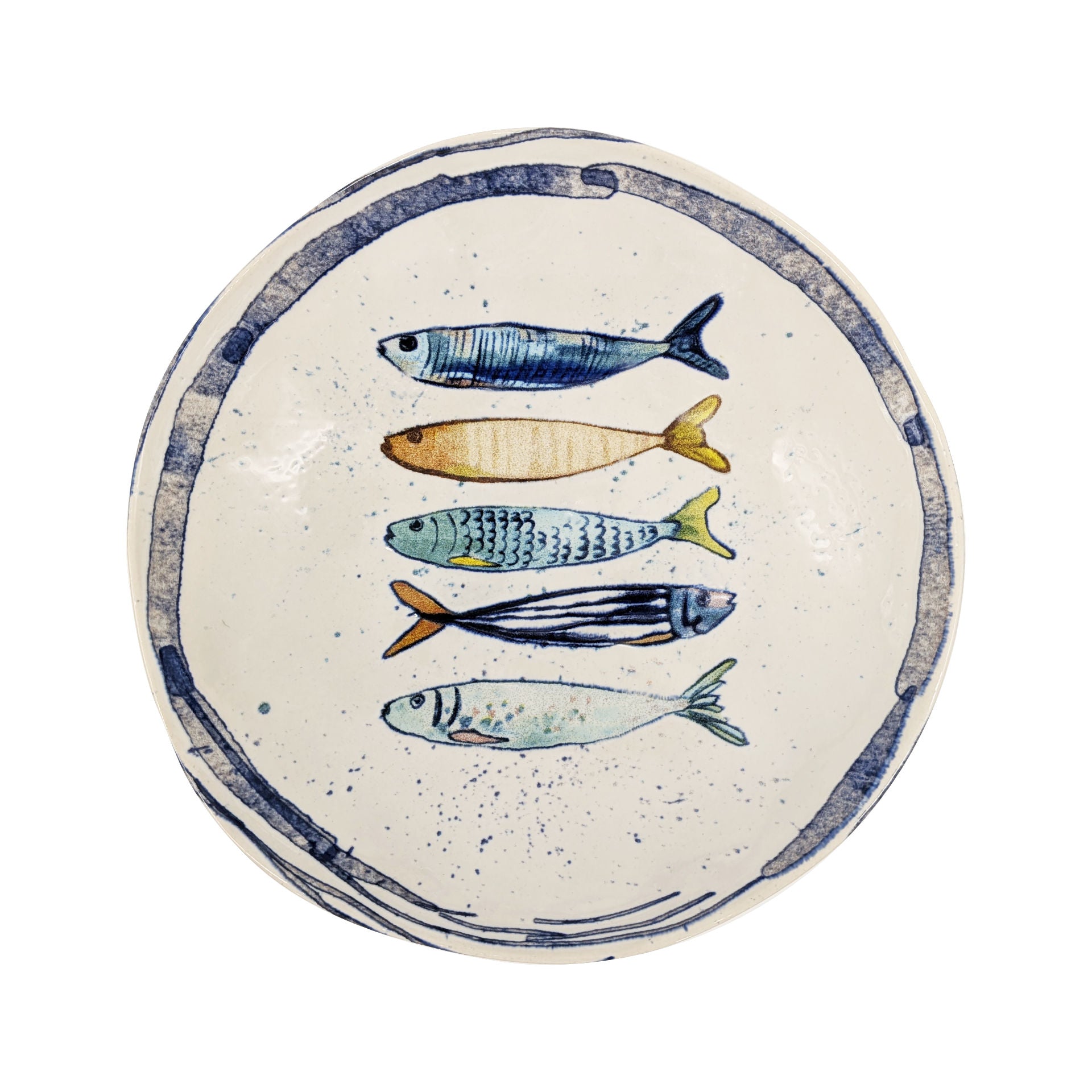 6 assiettes creuses 21cm Peixe La Mediterranea - Mathon - 1