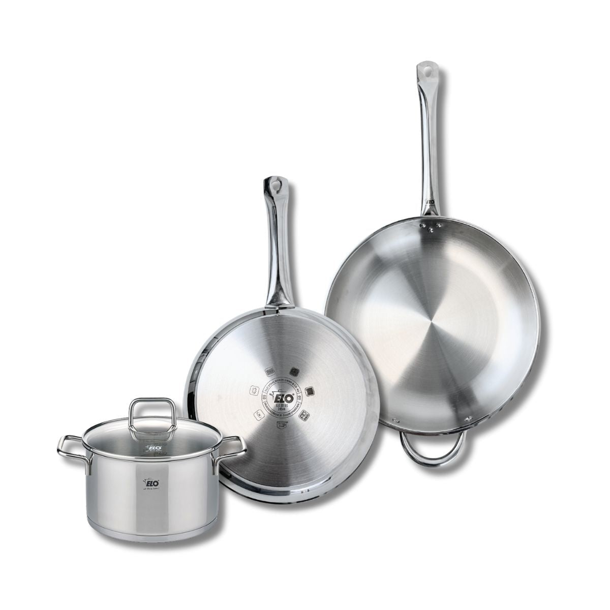 Ensemble de 2 Poêles de cuisson 28 et 32 cm et 1 faitout 20 cm  Profi Citrin Elo - Mathon - 1