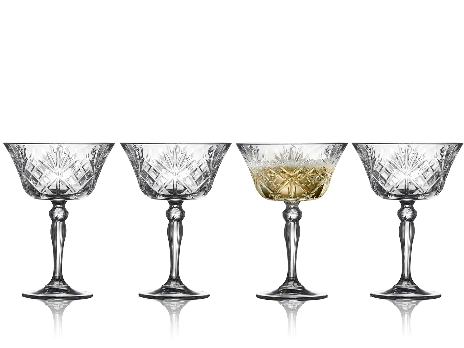 Set de 4 coupes à champagne MELODIA 26cl Transparent Lyngby Glas - Mathon - 1