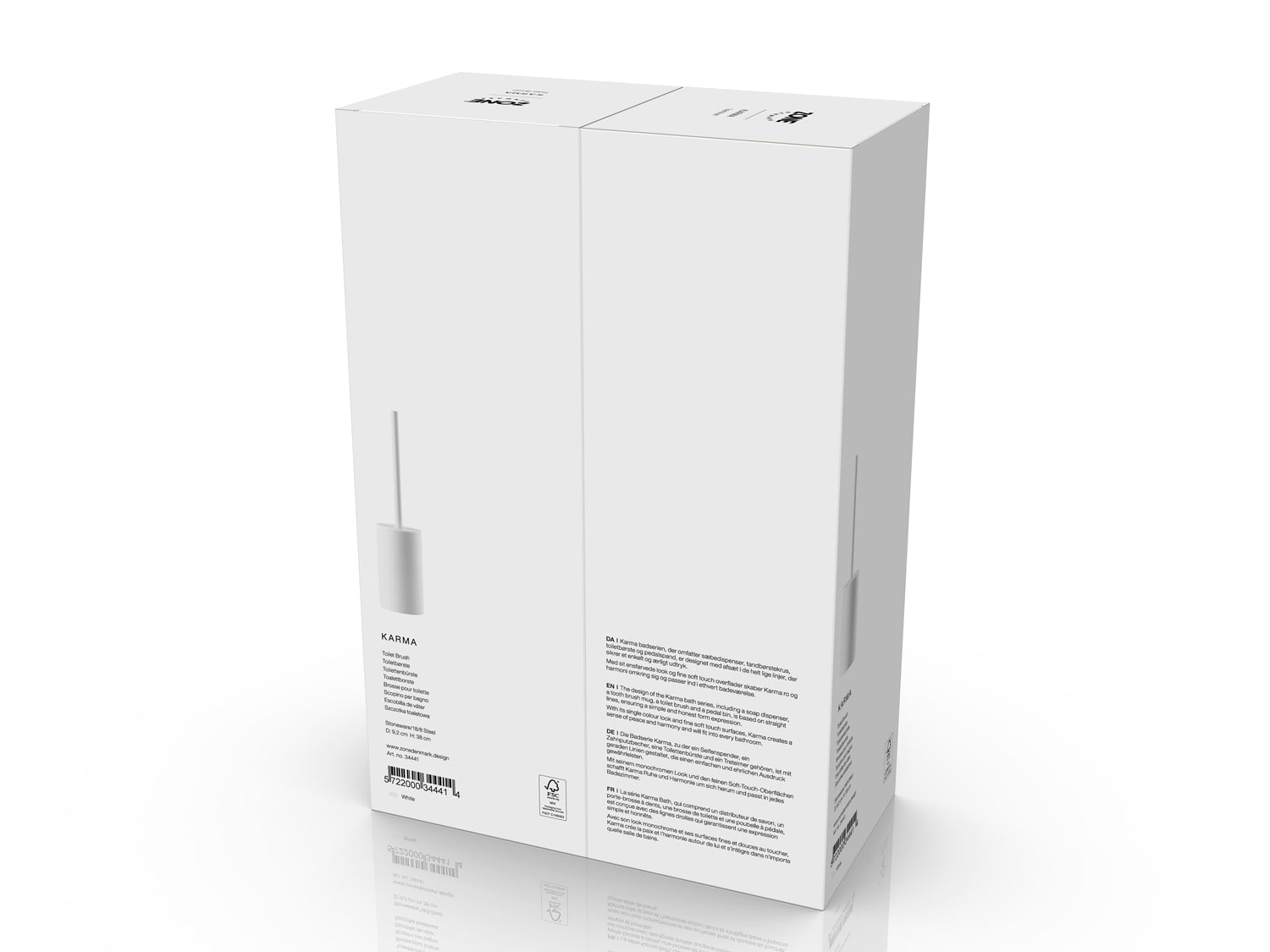 Brosse de toilette Karma en Grès/Acier 18/8 Blanc Zone Denmark - Mathon - 5