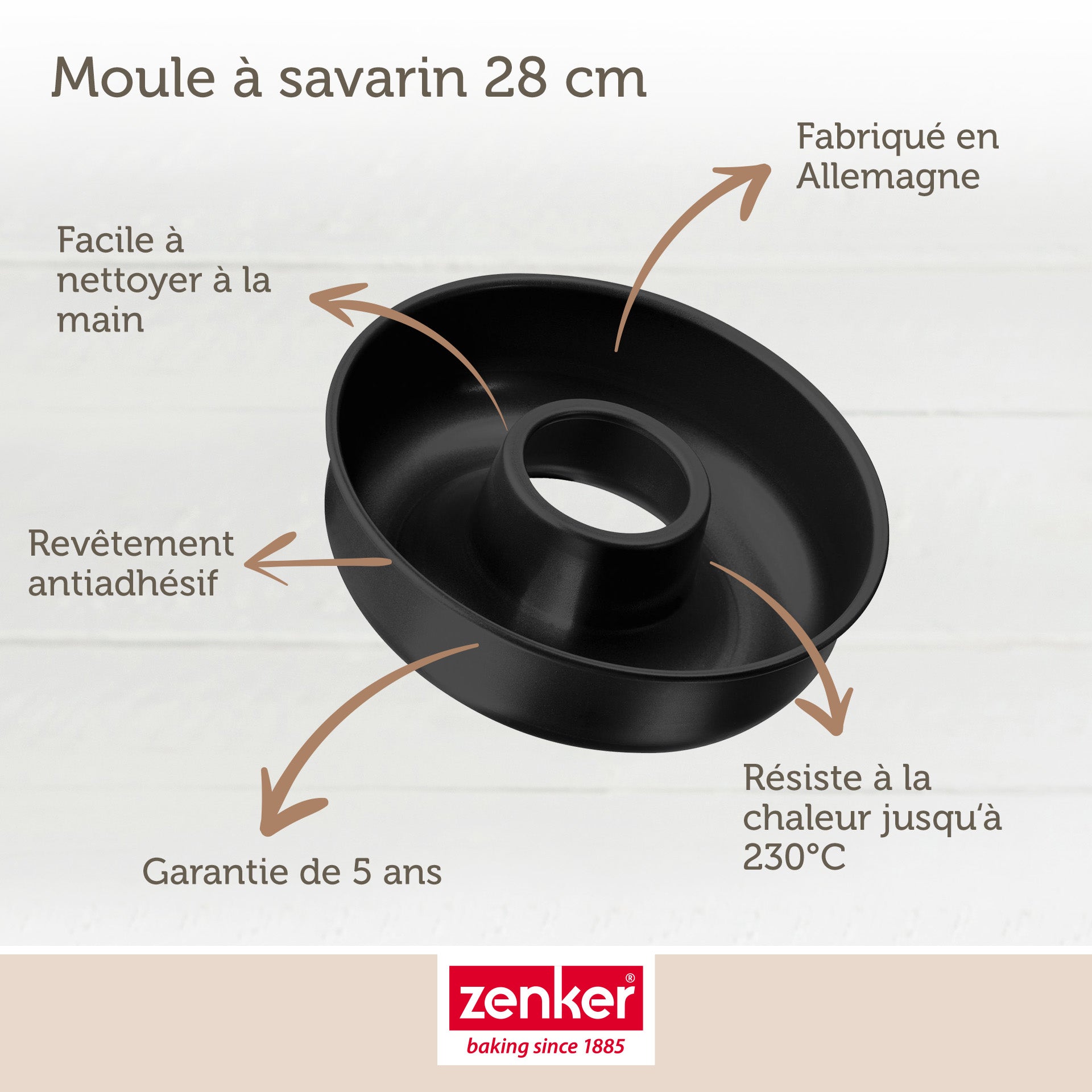 Set de moule à cakes 30,5 x 11,5 cm et moule à savarins 28 cm Zenker Black Metallic Zenker - Mathon - 3