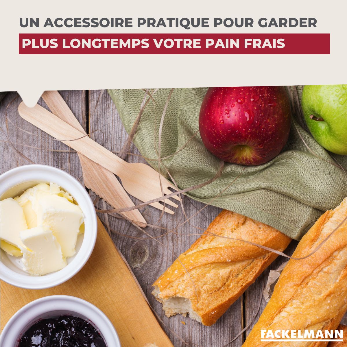 Sac de conservation pour baguette de pain en coton  Nature Fackelmann - Mathon - 5