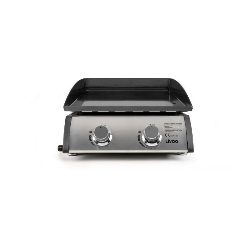 Plancha A Gaz - Livoo - Doc296 - 2 Bruleurs - Gris Livoo - Mathon - 1
