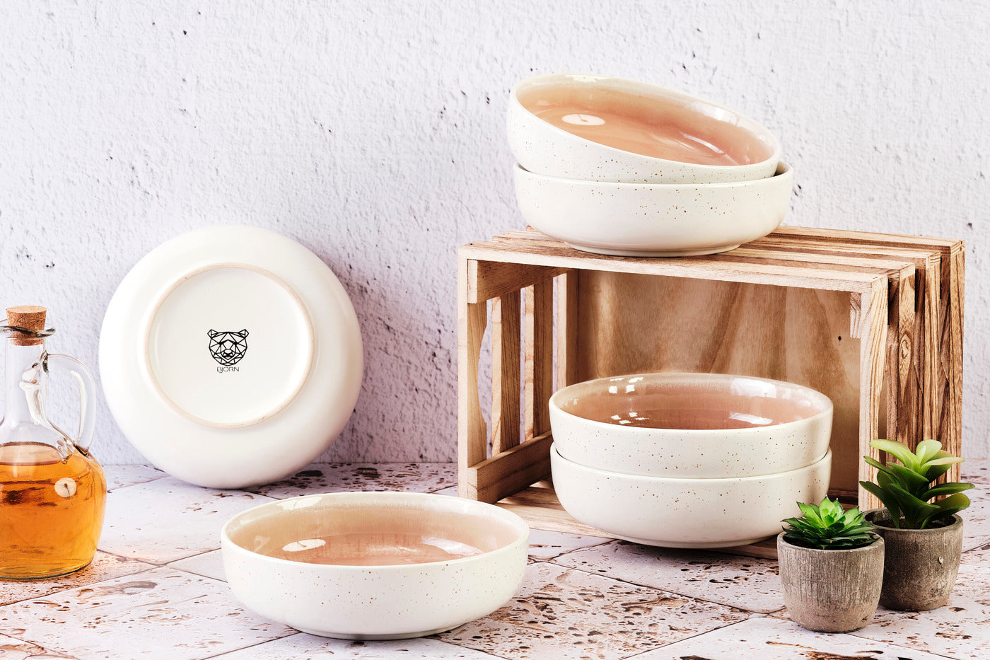 Bol OXYGEN Ø17,5cm - 6 pièces - Rose poudre Björn - Mathon - 2