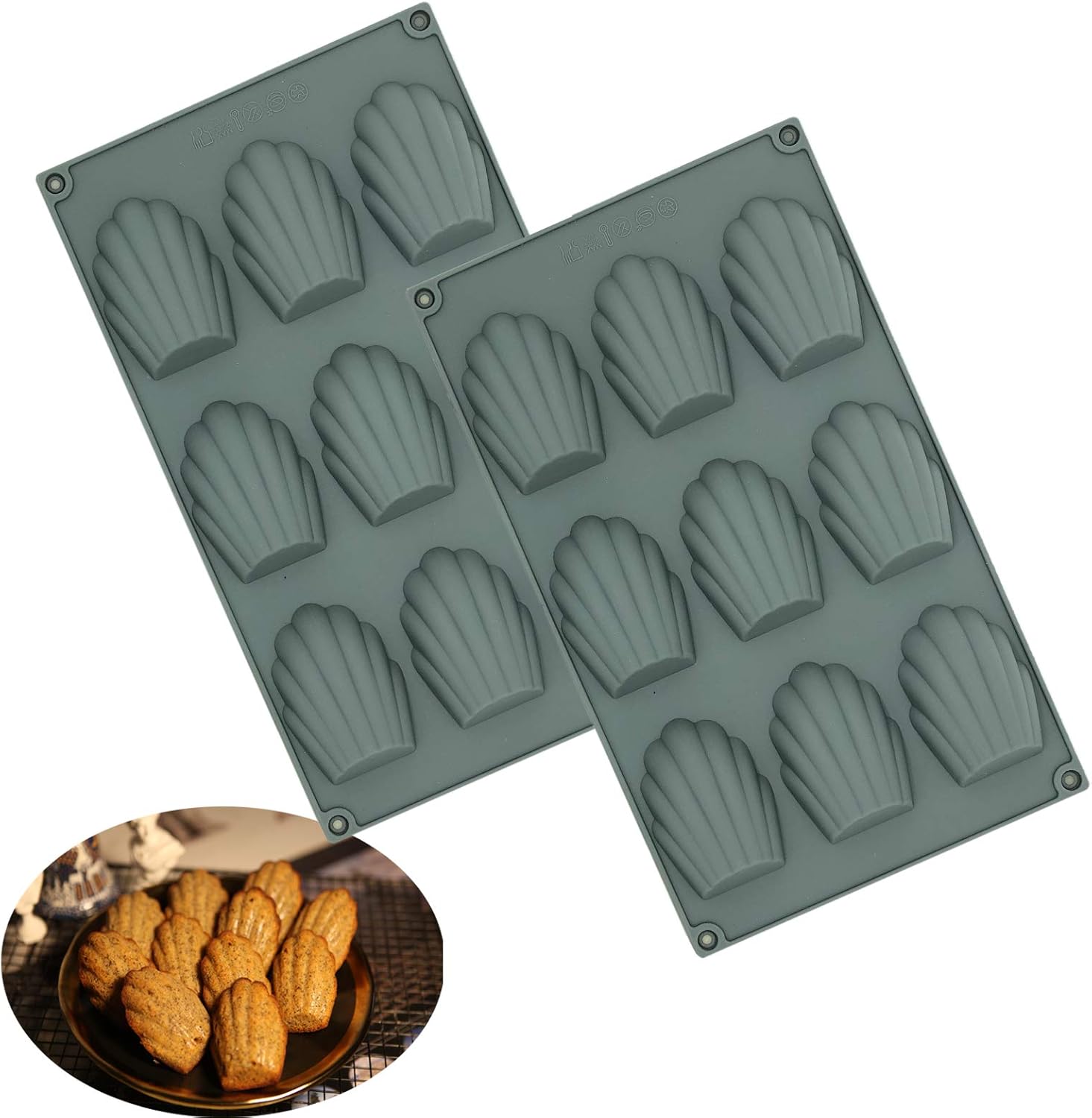 Lot de 2 Mini Moule à Madeleine gris Vendos85 - Mathon