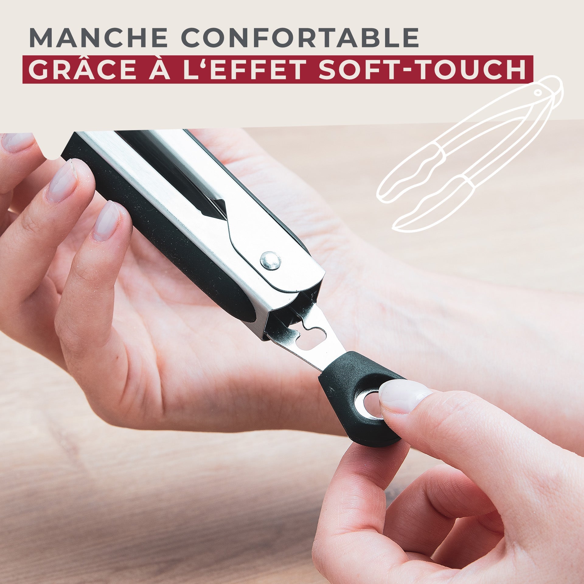 Pince de cuisine double embout 35 cm  Penderie Fackelmann - Mathon - 5