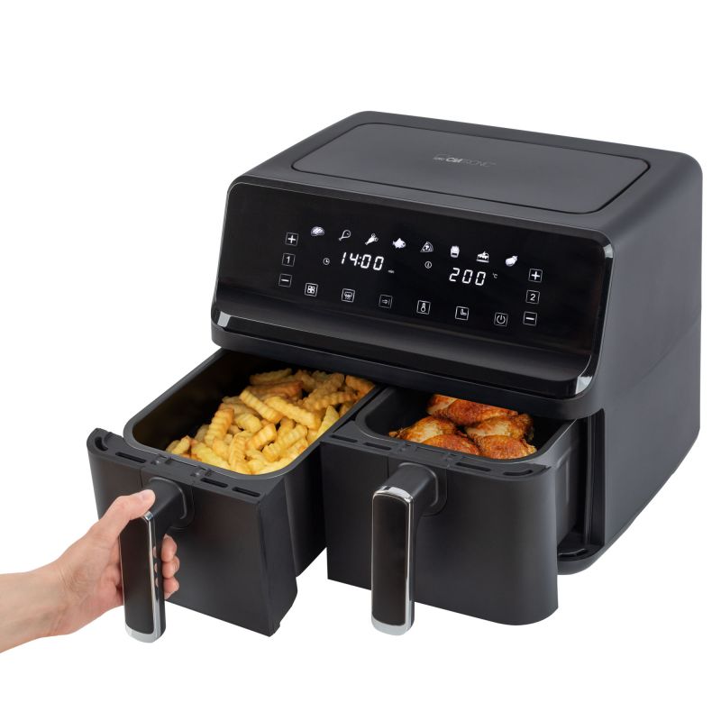 Double friteuse à air chaud 8L Noir Clatronic FR3804H-Noir Clatronic - Mathon - 2
