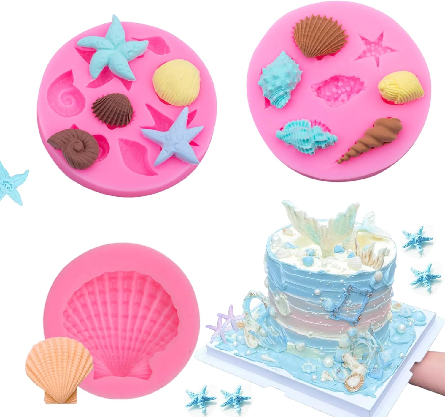 3 Moules en Silicone Fondant Décoration 3D Vendos85 - Mathon