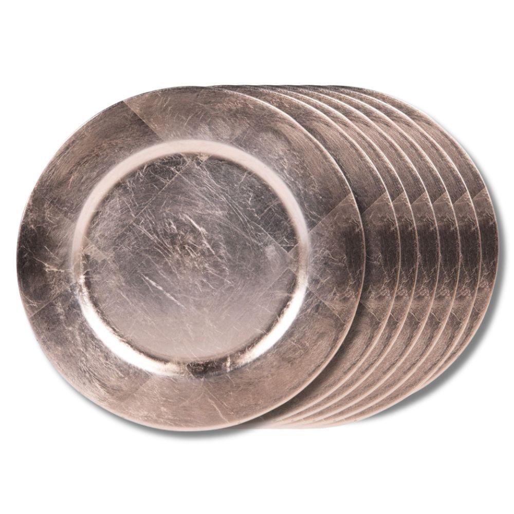 Assiette gold paillette 33 cm (lot de 6) Table passion - Mathon - 1