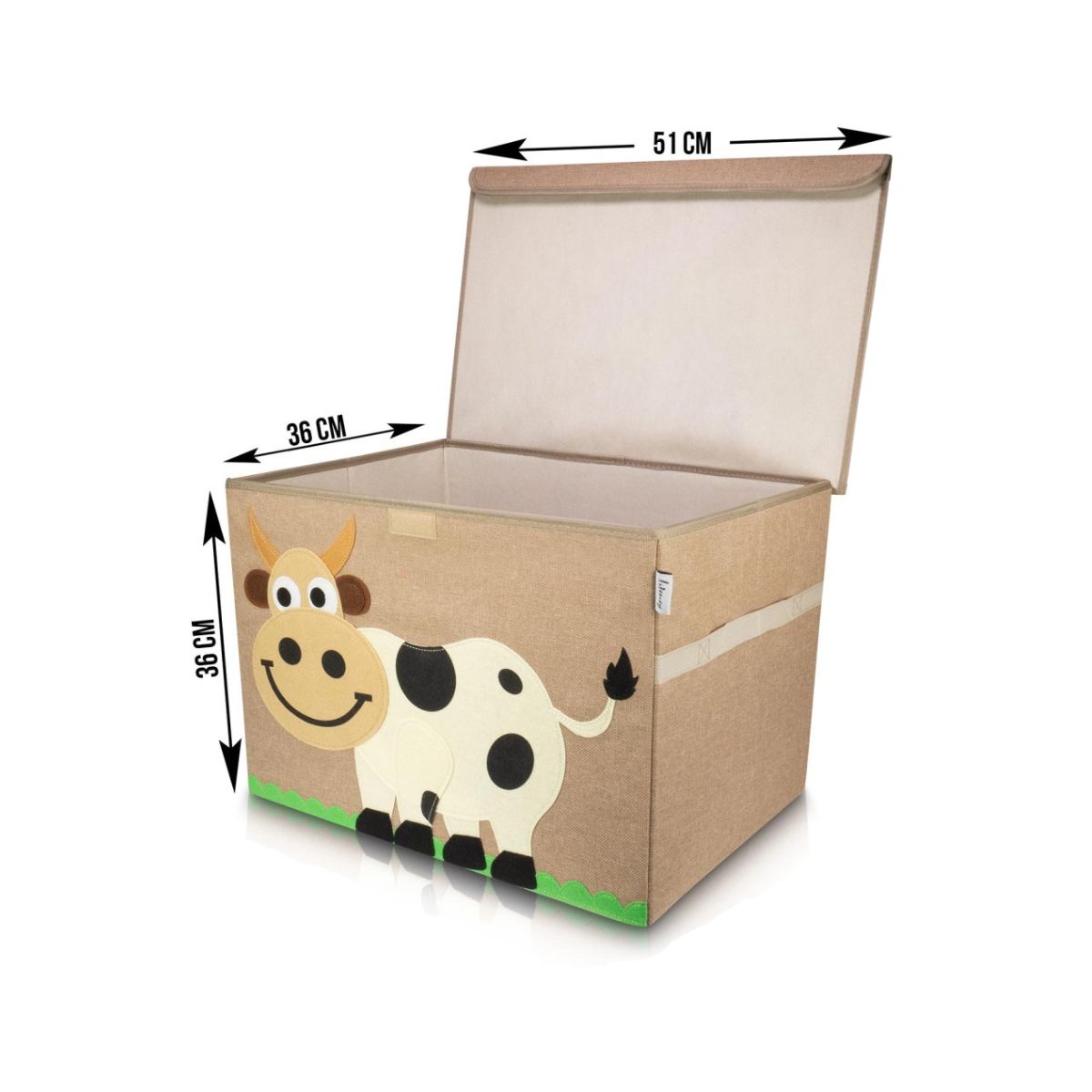 Boîte de rangement en tissu pour enfant grand modèle "Vache" avec couvercle Lifeney Fackelmann - Mathon - 3