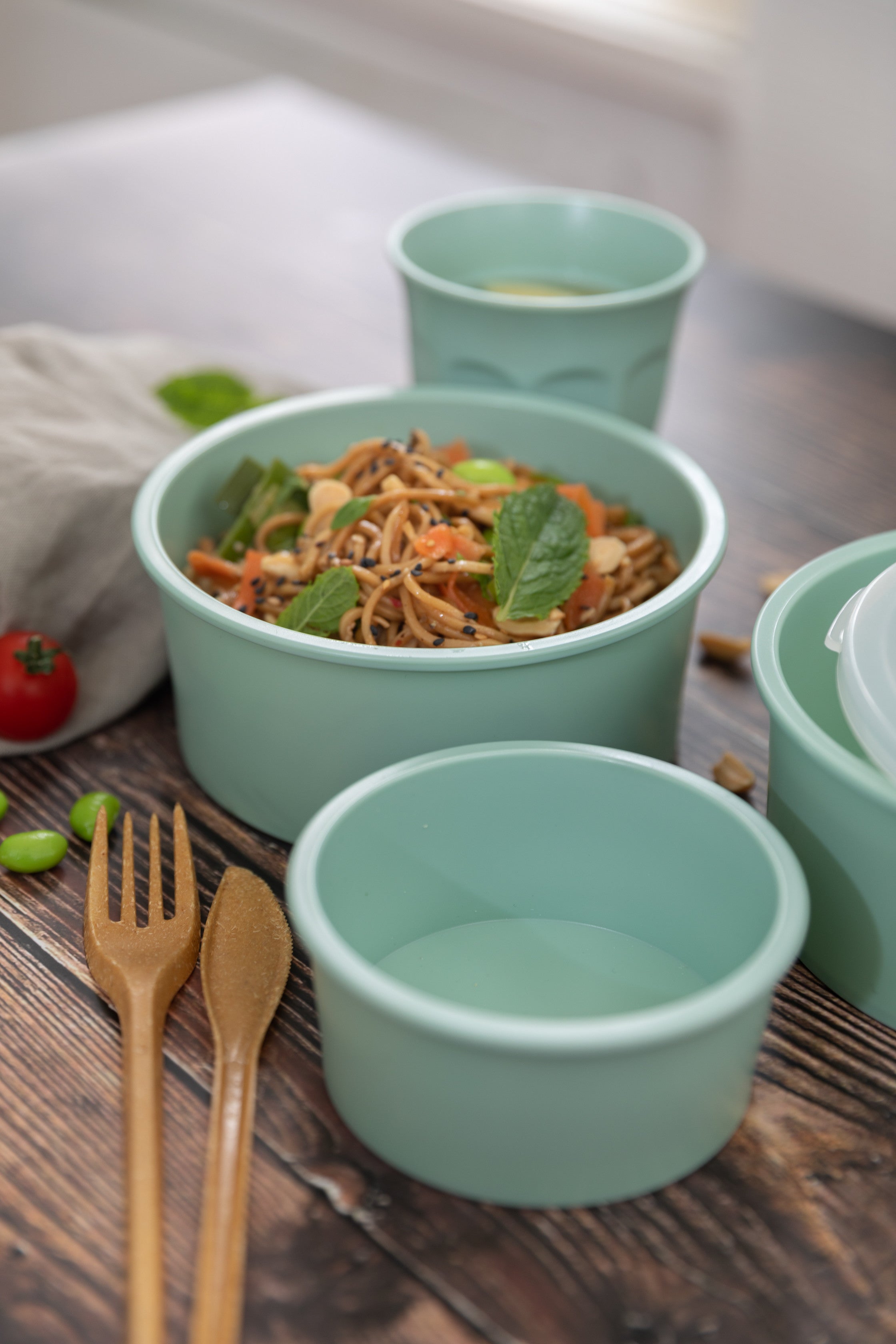 6Pcs - Bol Phoenix en plastique RPET réemployable vert d