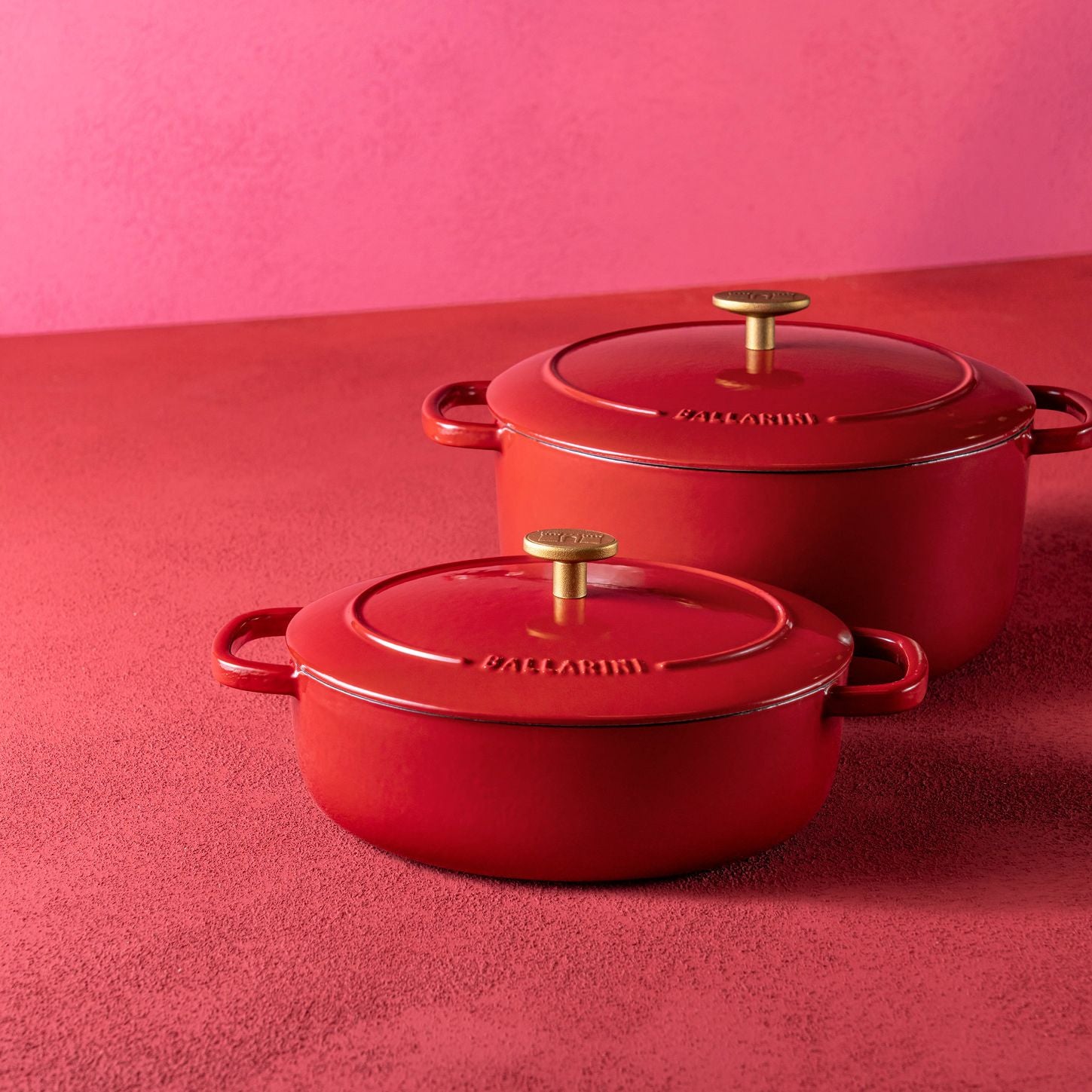 Cocotte en fonte 37 cm, Ovale, Rouge Ballarini - Mathon - 3