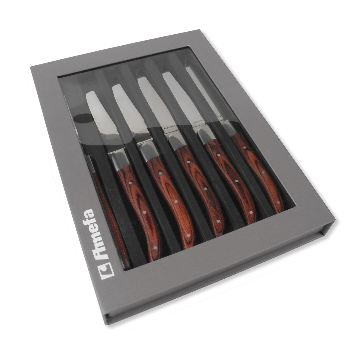 Royal Steak - Coffret 6 couteaux steak Bois Amefa - Mathon - 5