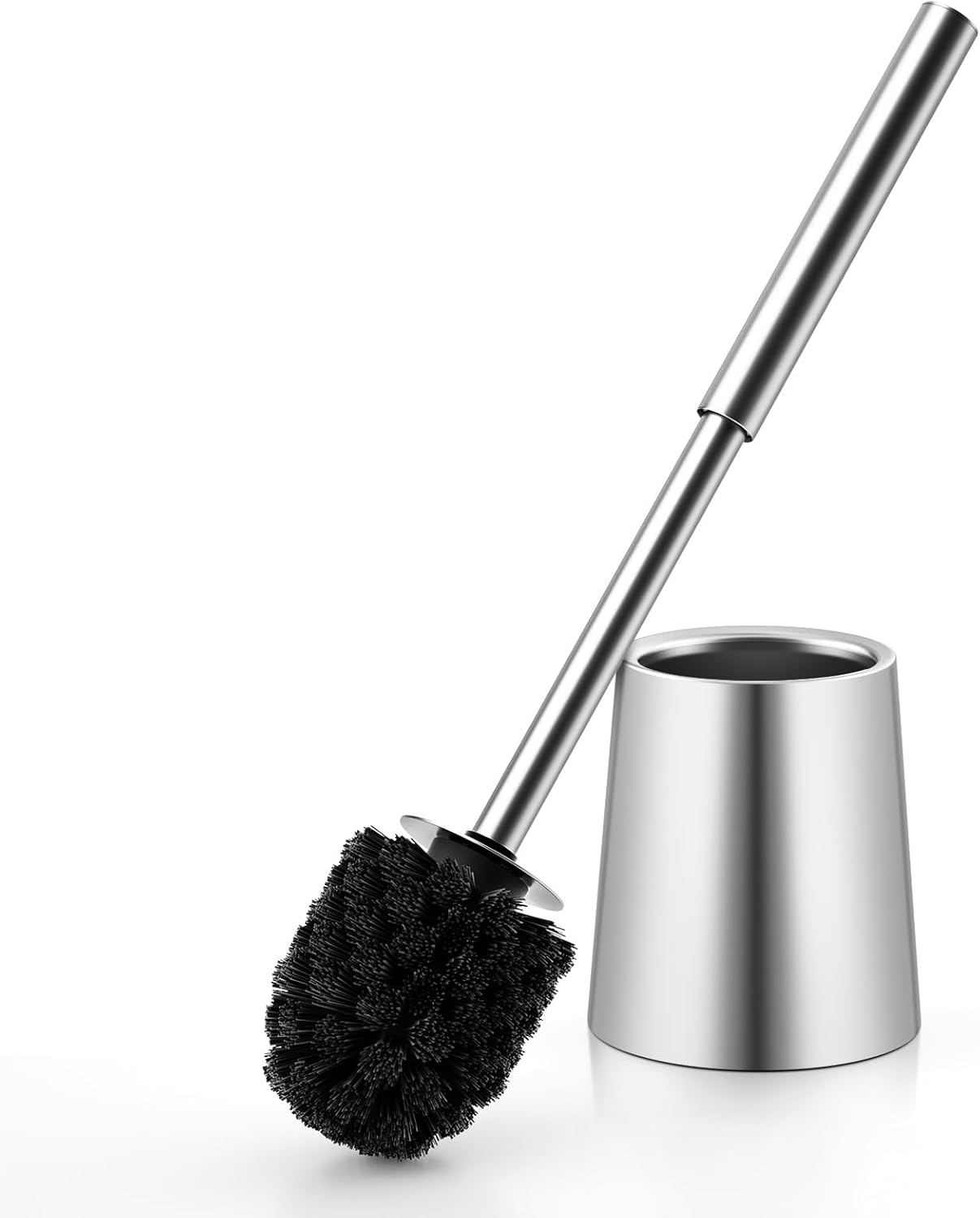Brosse WC Argent en Acier Inoxydable avec Tête Remplaçable Vendos85 - Mathon
