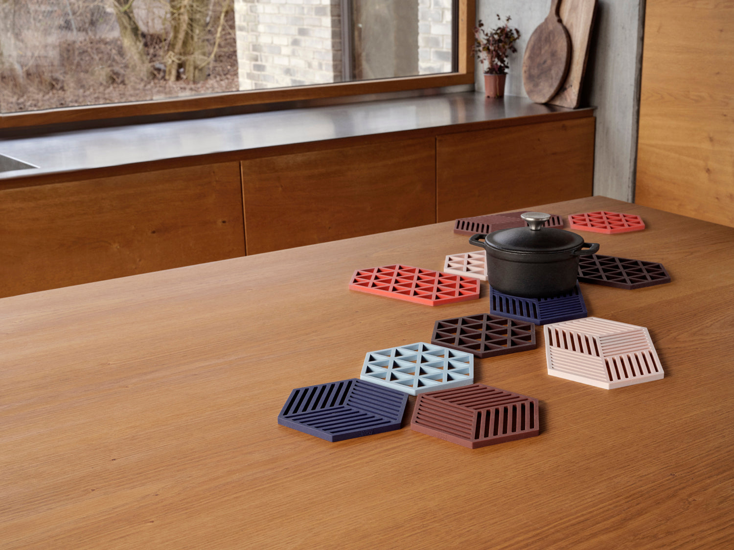 Dessous-de-plat Hexagon en Silicone Minuit Zone Denmark - Mathon - 3