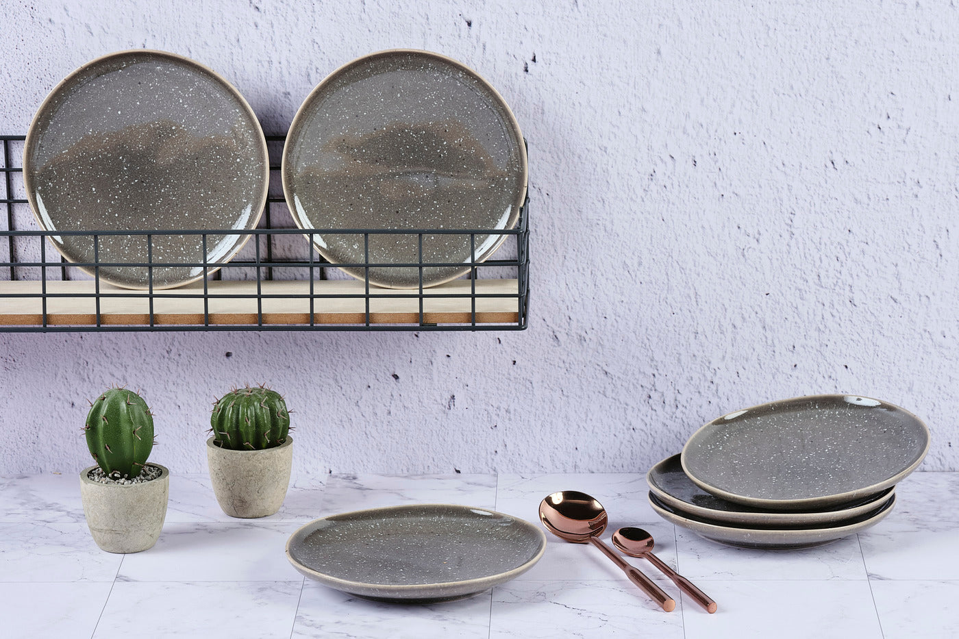 Assiette STELLAR Ø22cm - 6 pièces - Gris béton Björn - Mathon - 2