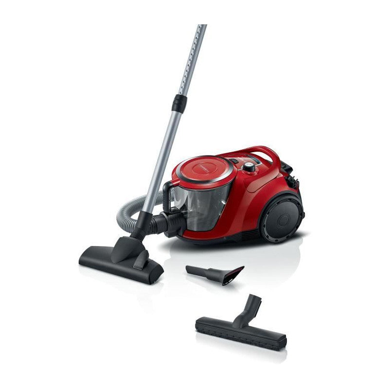 Nouveauté ! Aspirateur Traineau Sans Sac -   Bgc41q69 Serie 6 - 600 W - Prosilence - 70 Db - Capacité Bac 2,4 L - Rouge Bosch - Mathon - 1
