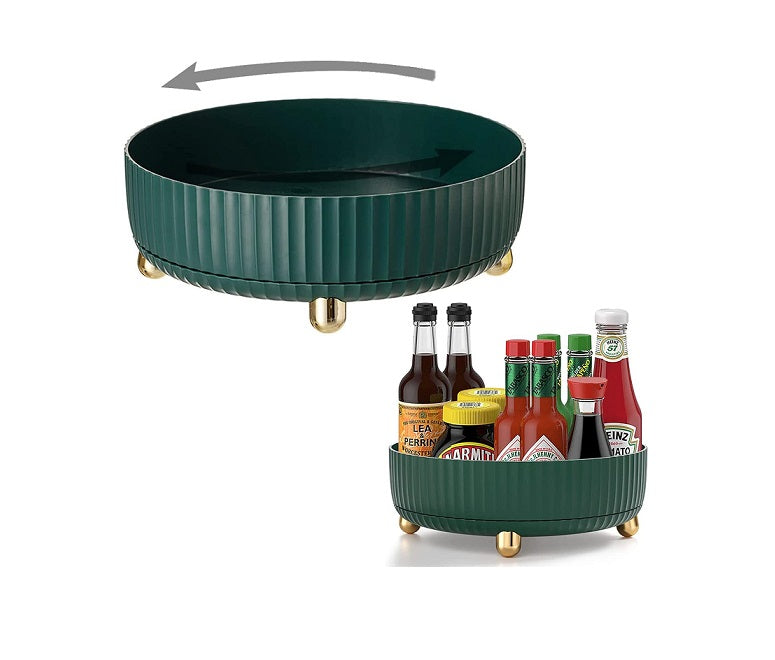 Plateau Tournant Epices,360° Étagère à épices Rotative Convient pour Réfrigérateur,Cuisine,Salle de Bain 28 x 10 cm vert Vendos85 - Mathon