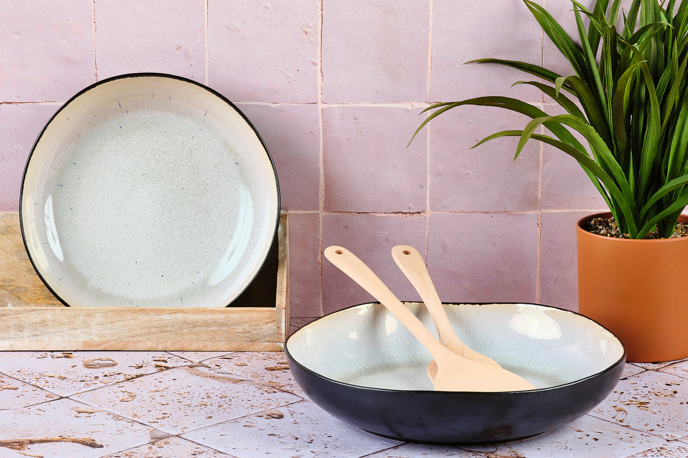 Corbeille à fruits IRIS Ø27,5cm et Ø32,5cm - 2 pièces - Blanc ivoire Björn - Mathon - 2