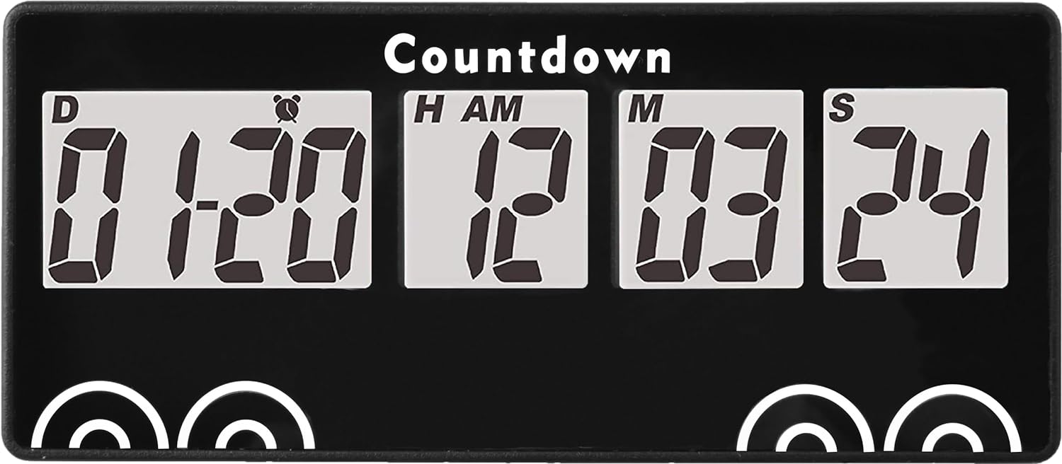 Minuteur numérique 9999 Jours, Compte à rebours, départ à la Retraite, minuteur de Compte à rebours, Design magnétique, Alarme Forte Vendos85 - Mathon